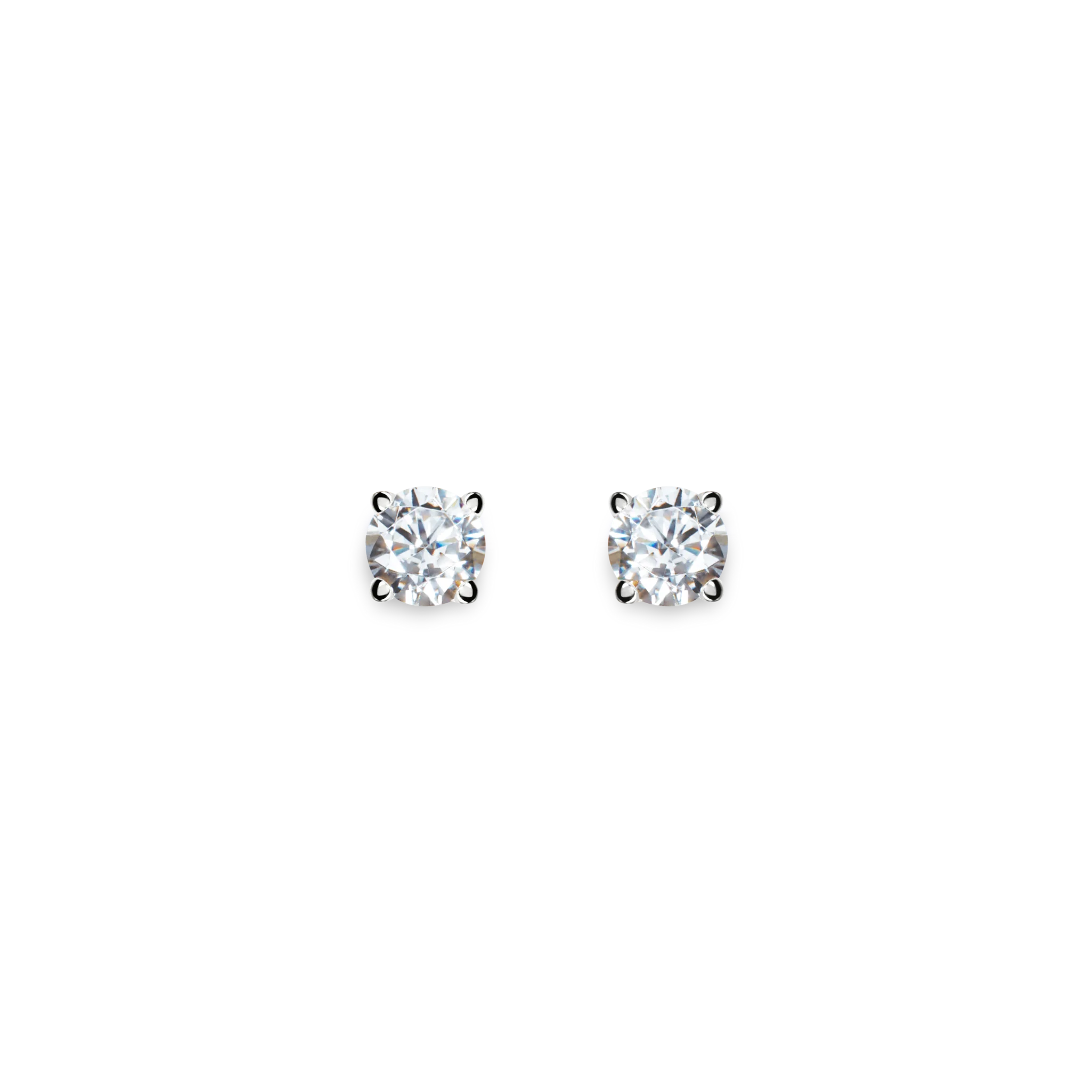 1/2 Carat Round Diamond Studs - White Gold - Image 4
