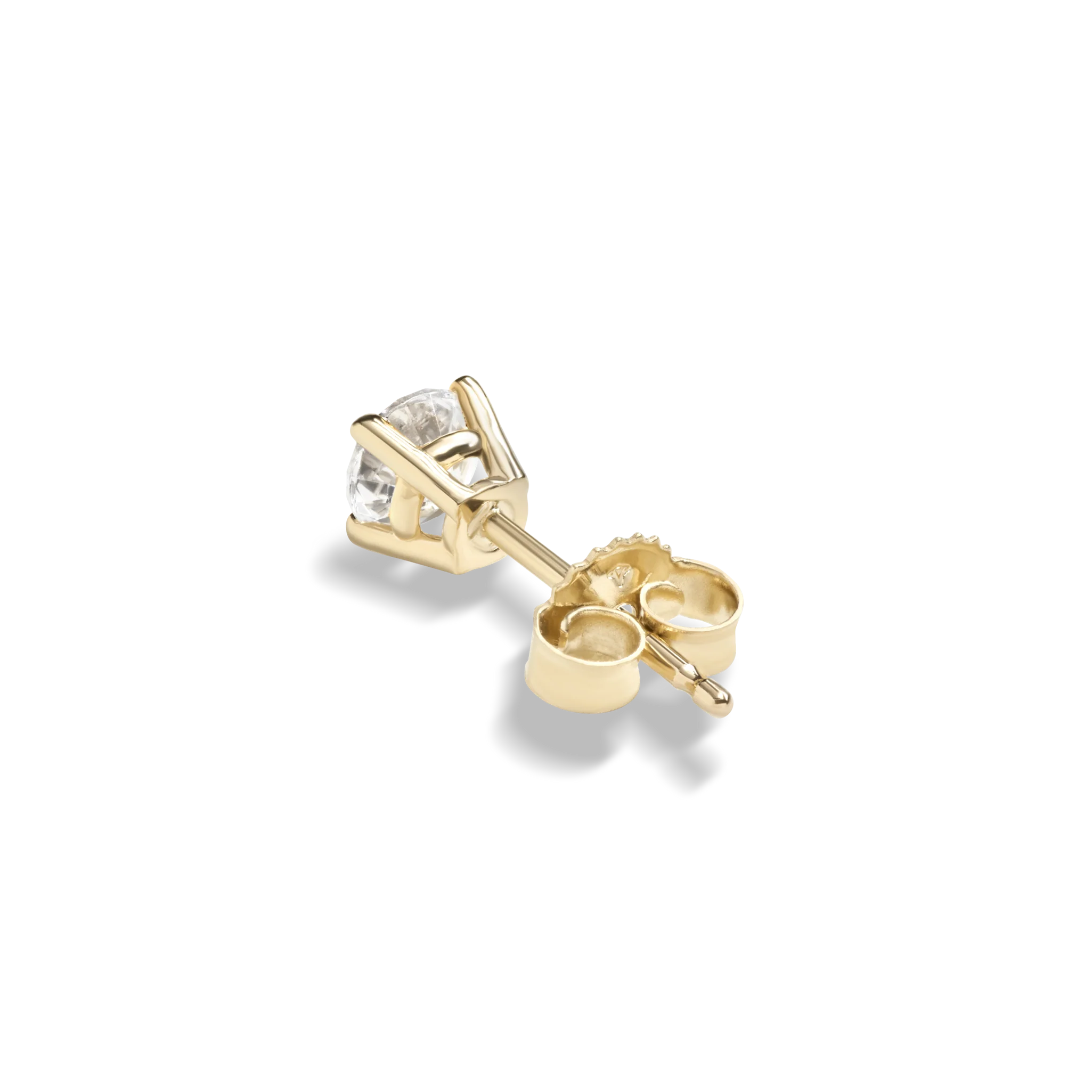 1/2 Carat Round Diamond Studs - Yellow Gold - Image 6