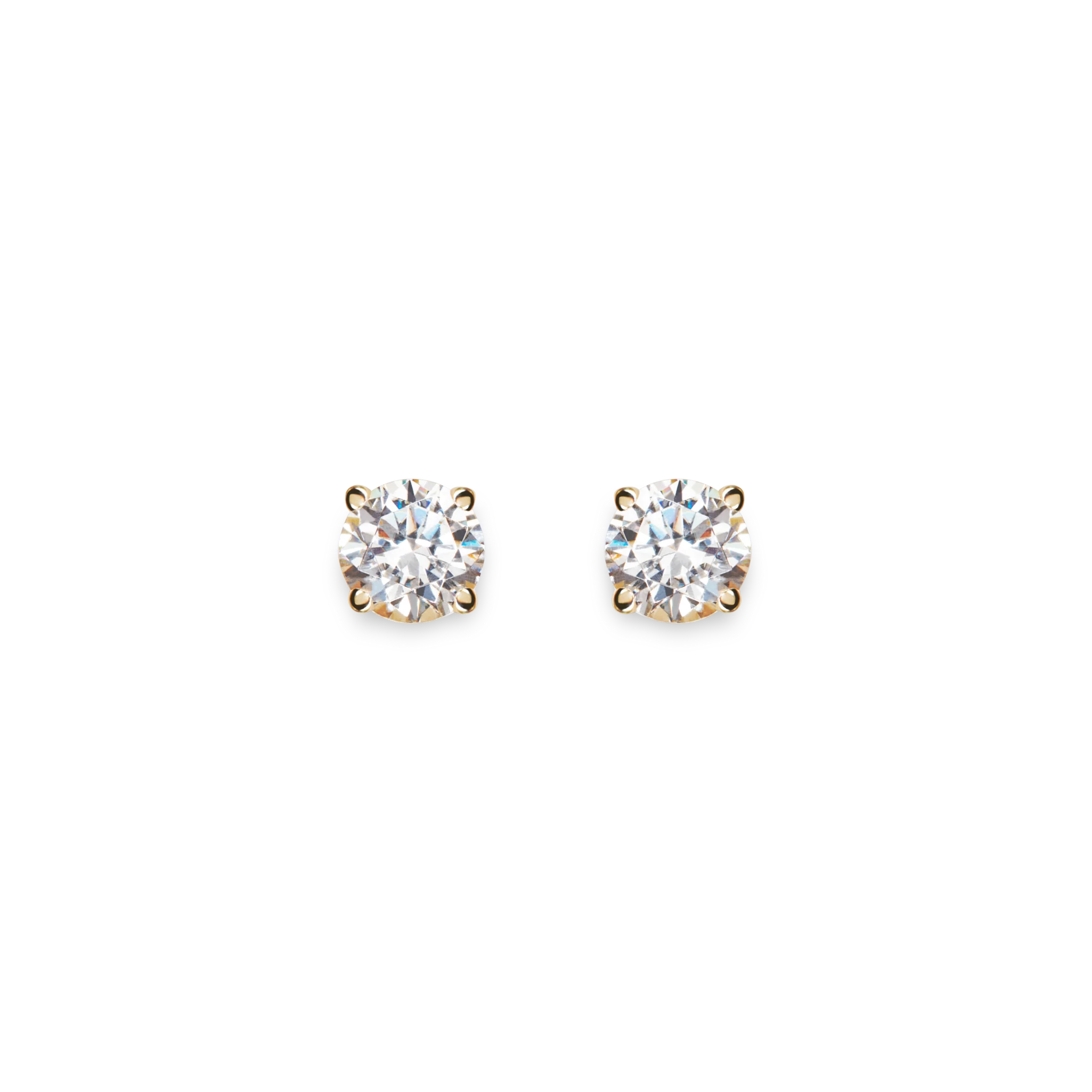 1 Carat Round Diamond Studs - Yellow Gold - Image 3