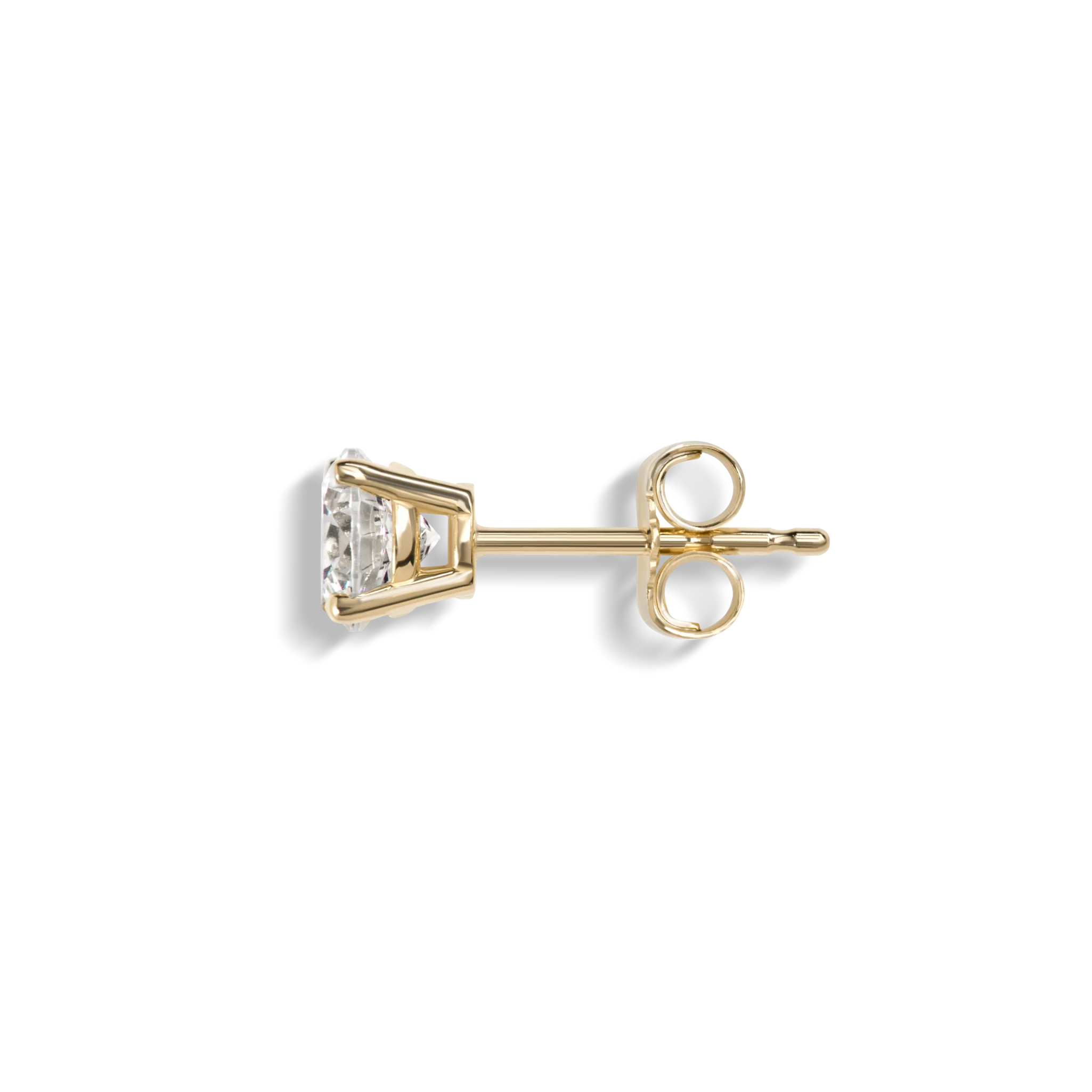 1 Carat Round Diamond Studs - Yellow Gold - Image 4