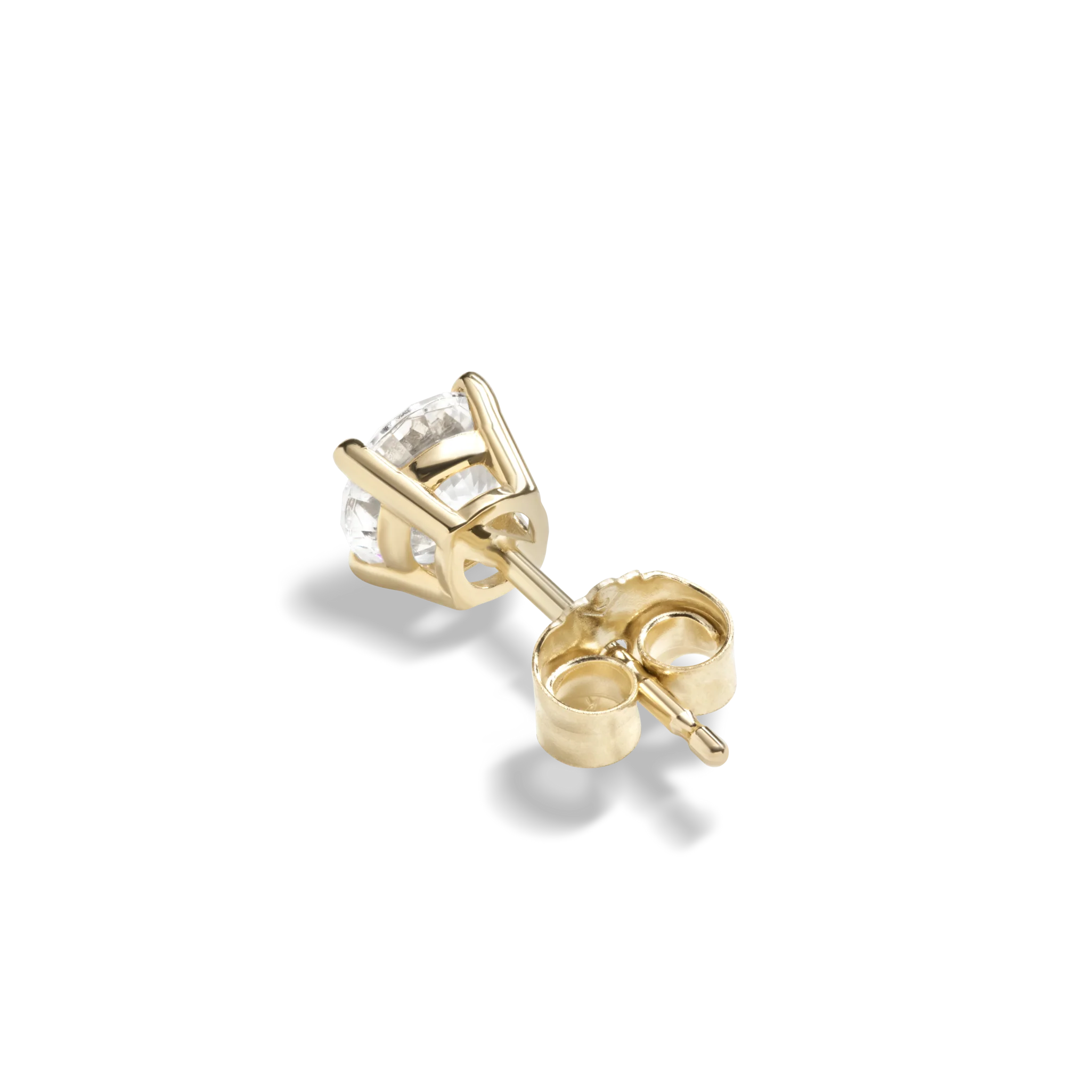 1 Carat Round Diamond Studs - Yellow Gold - Image 5