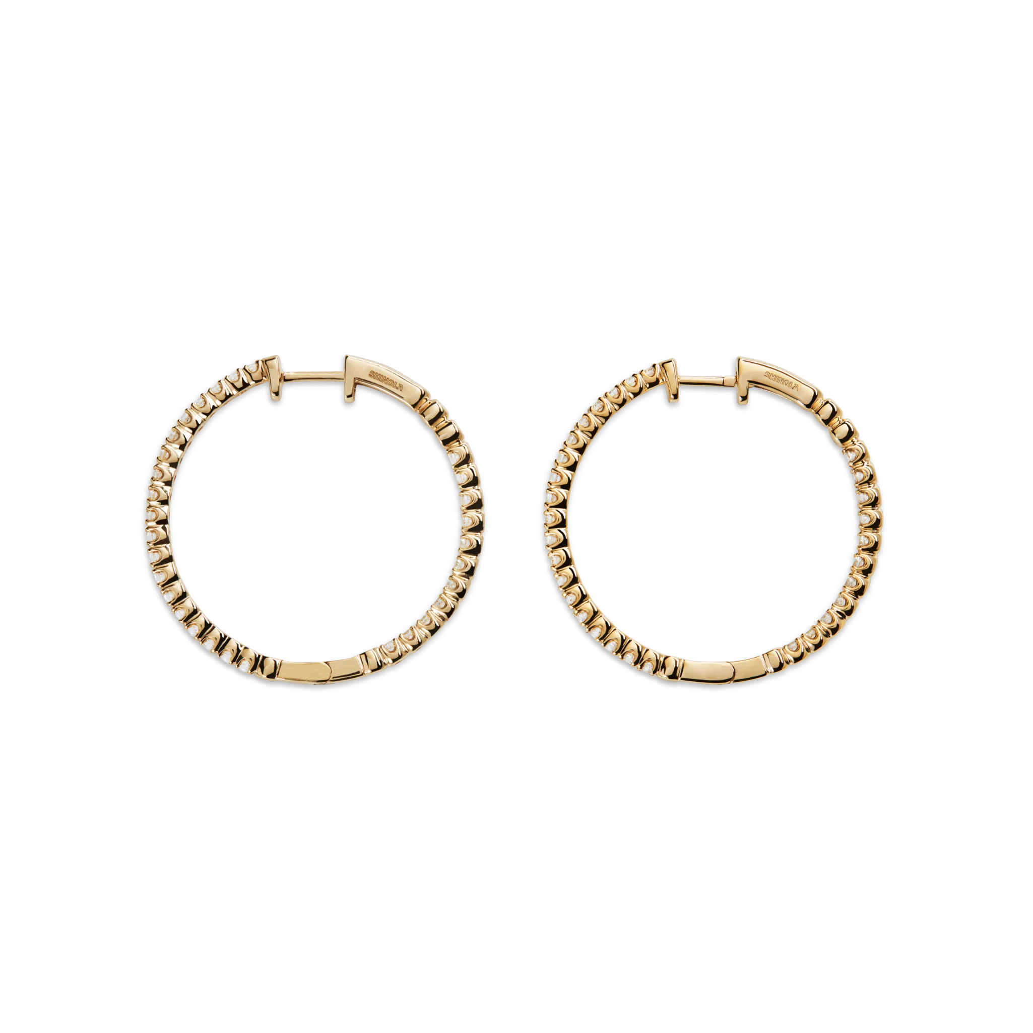 2 Carat Diamond Hoop Earrings - White Gold - Image 4