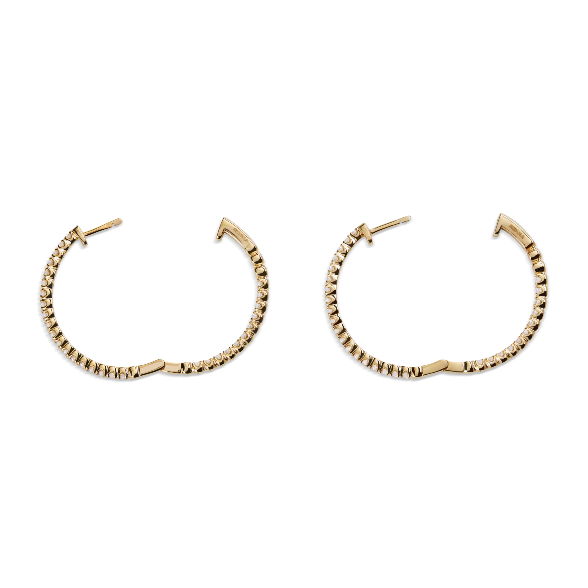 2 Carat Diamond Hoop Earrings - Yellow Gold - Image 3