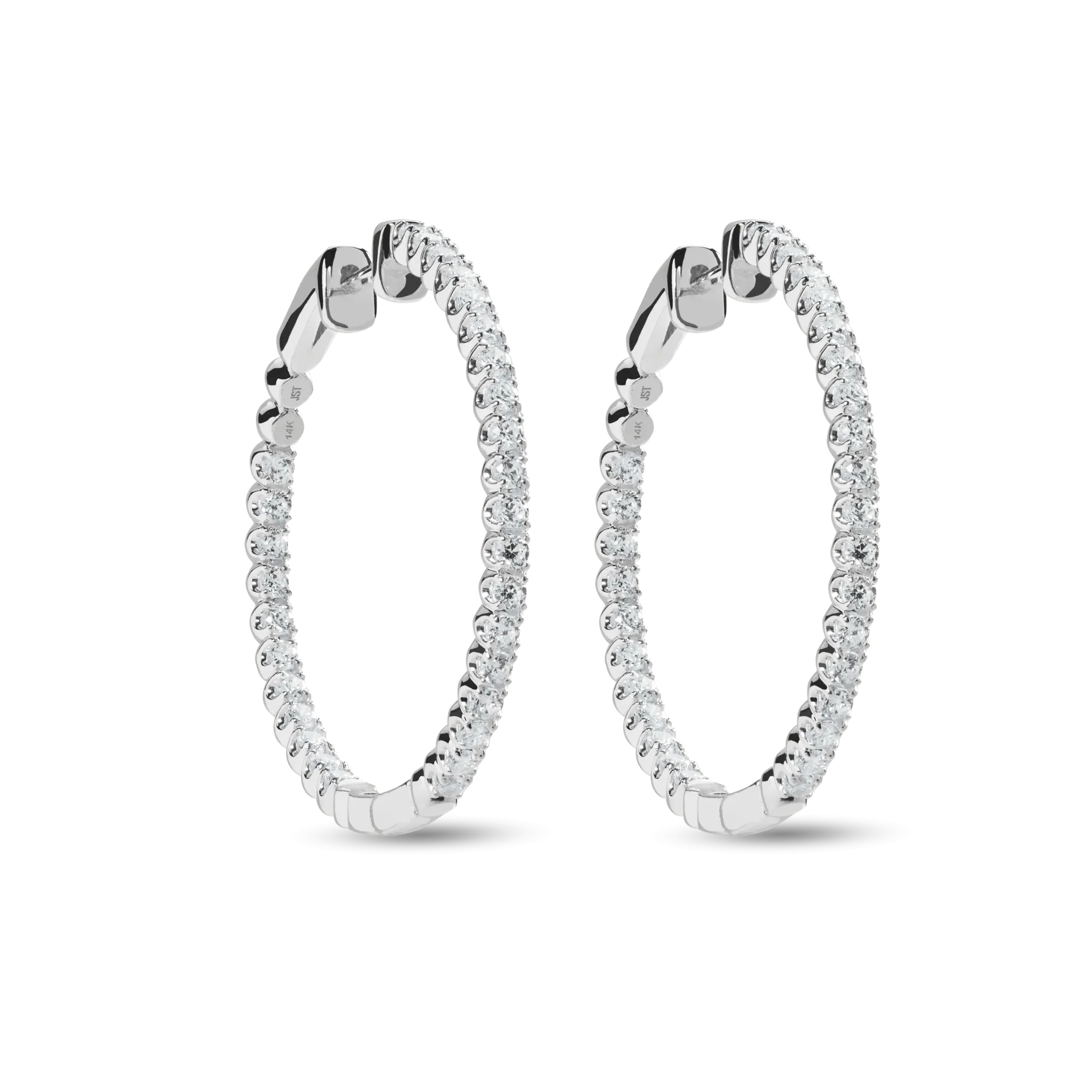 2 Carat Diamond Hoop Earrings - Yellow Gold - Image 4