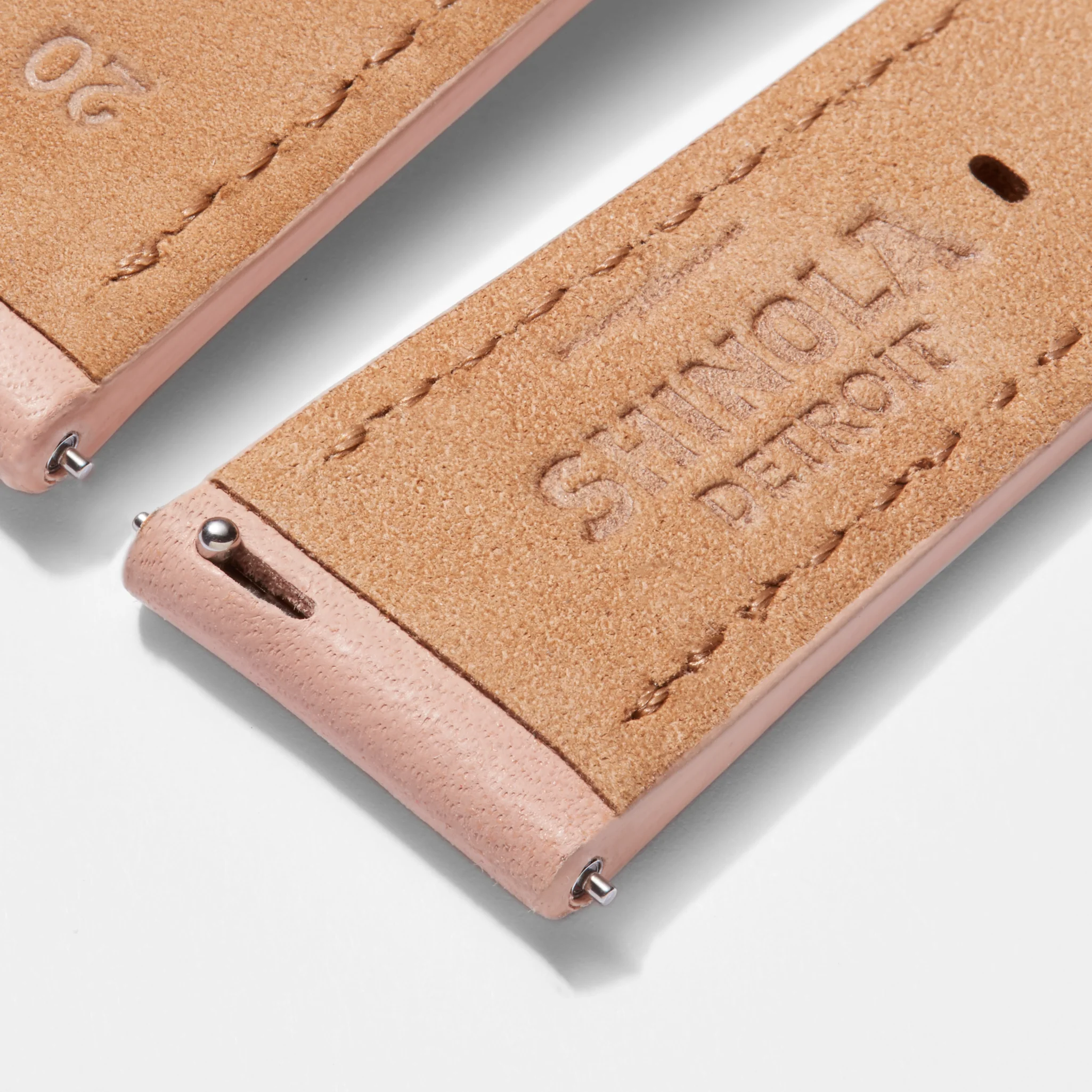 20mm Blush Leather Watch Strap - Blush - Image 3