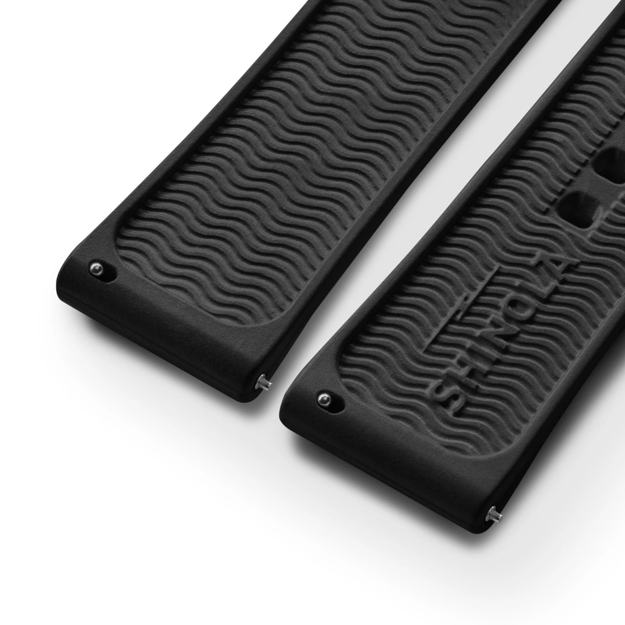 24mm Black Rubber Watch Strap - Black - Image 3