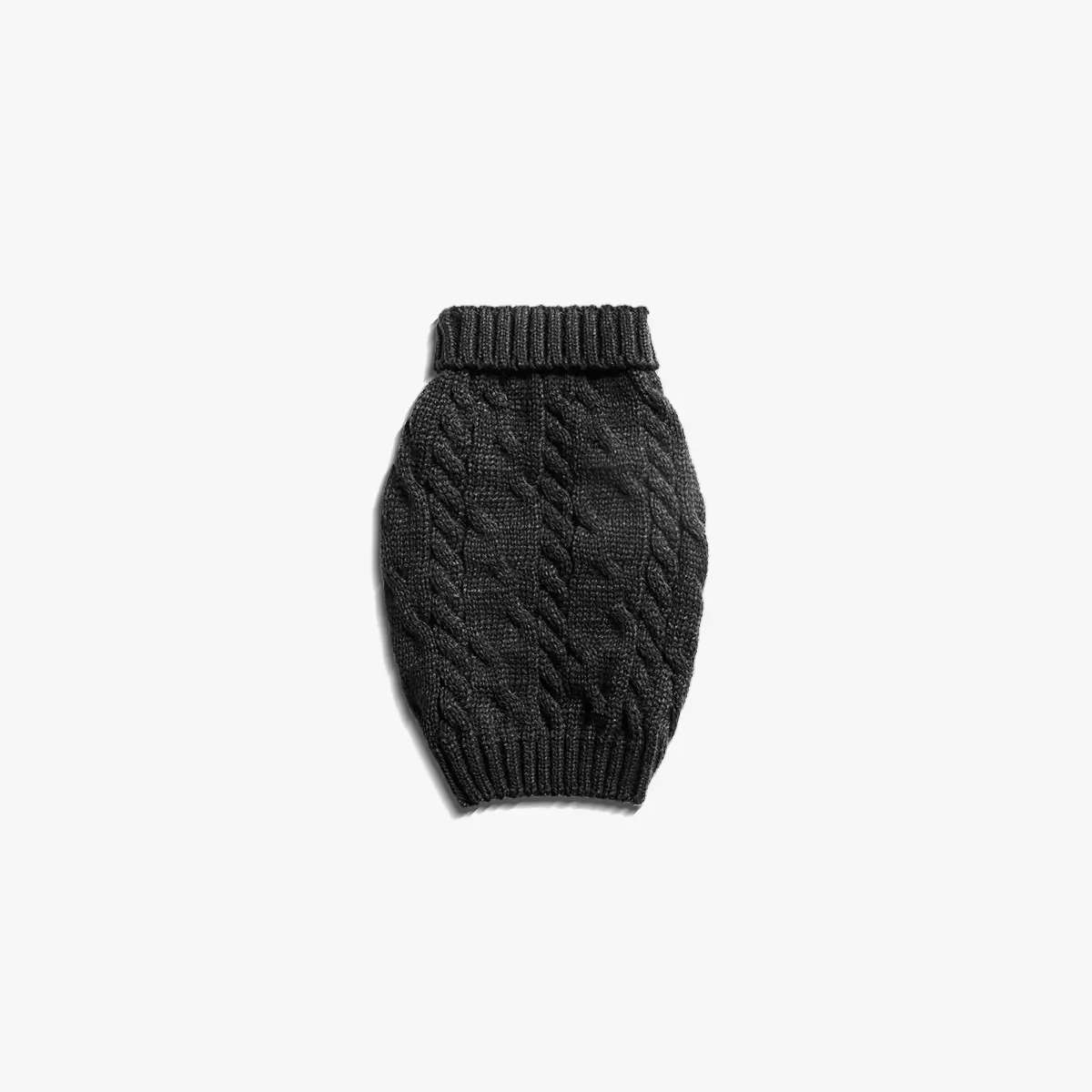 Cable Knit Dog Sweater - Black - Image 6