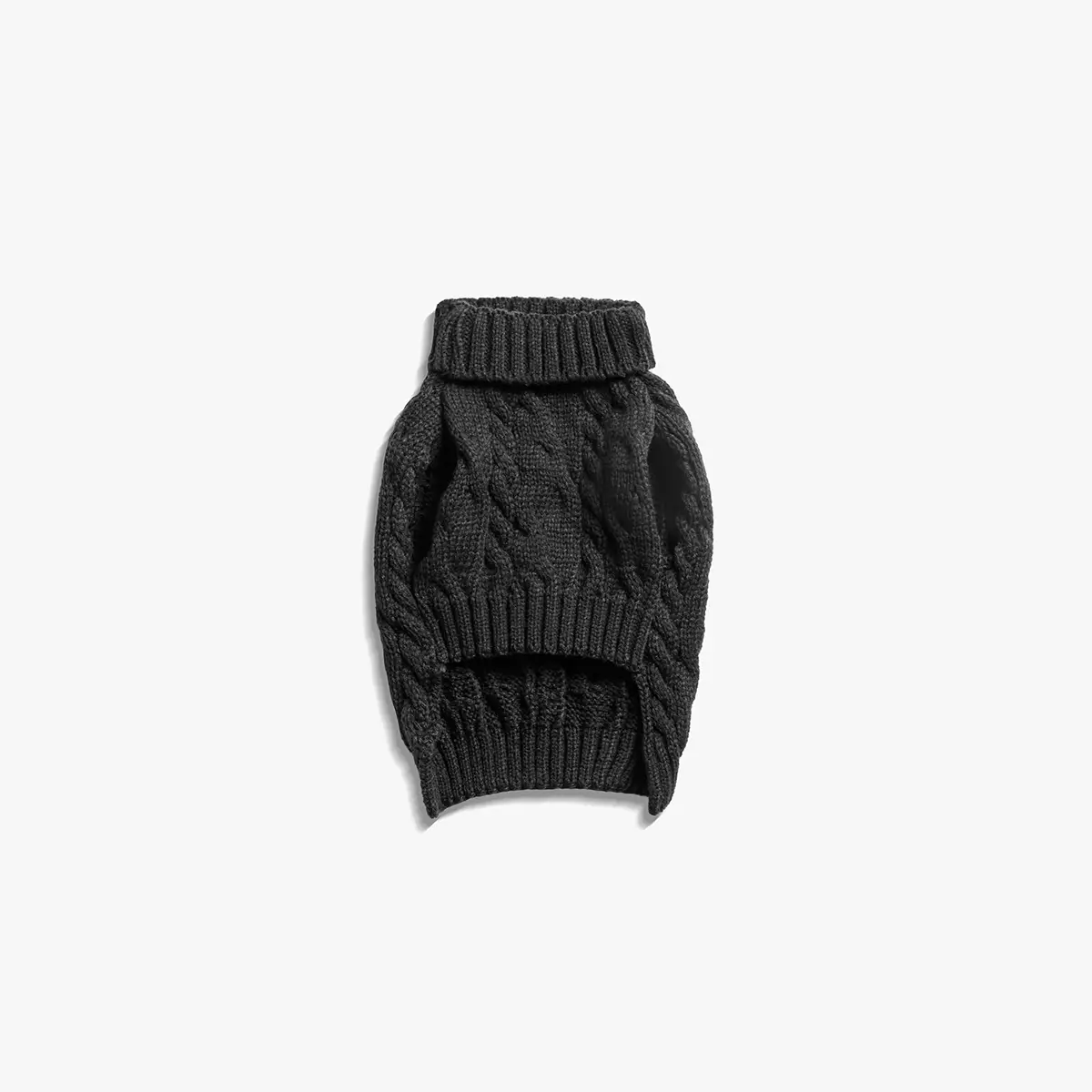 Cable Knit Dog Sweater - Black - Image 7
