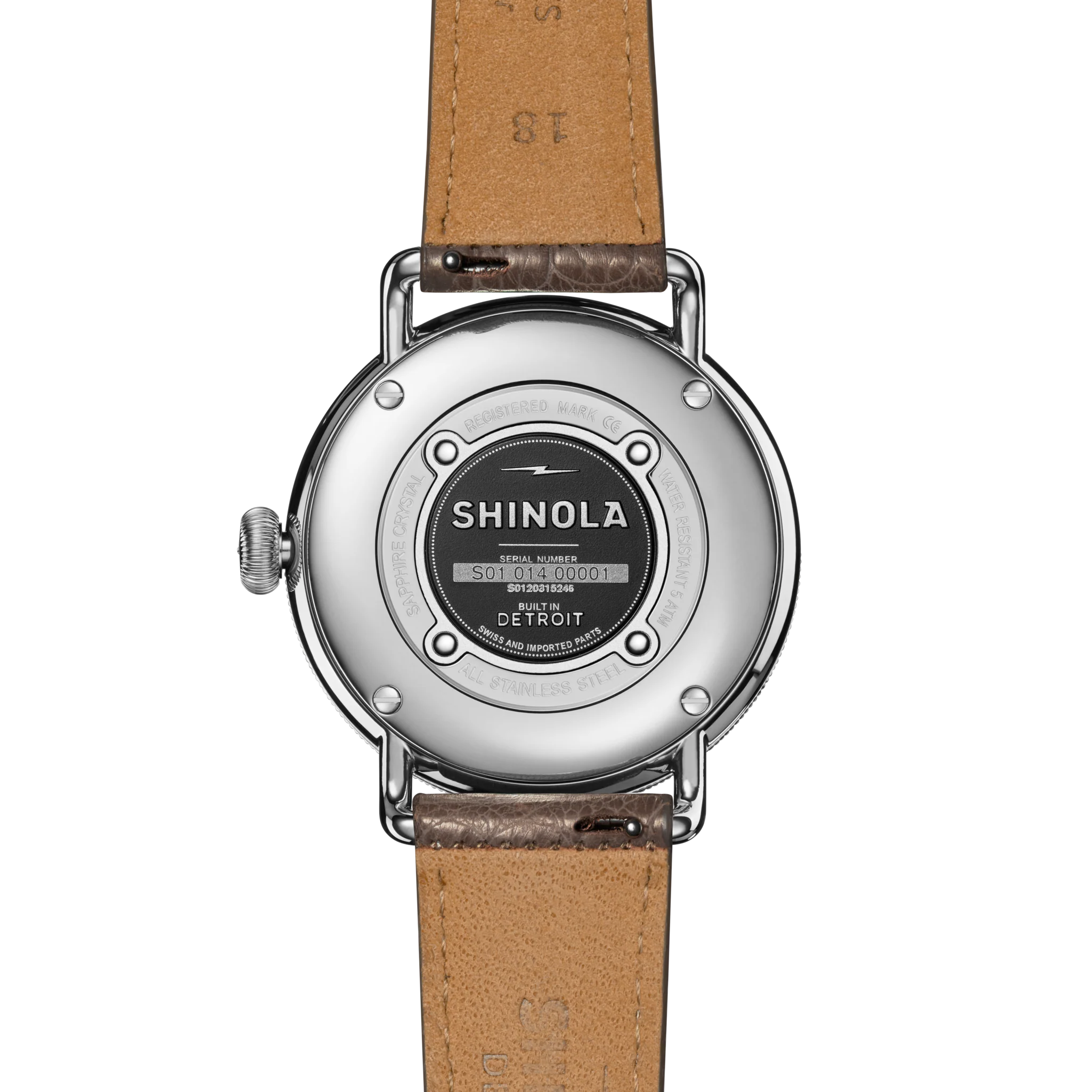 Canfield Watch 38mm - Gray Brown Alligator Strap - Image 3