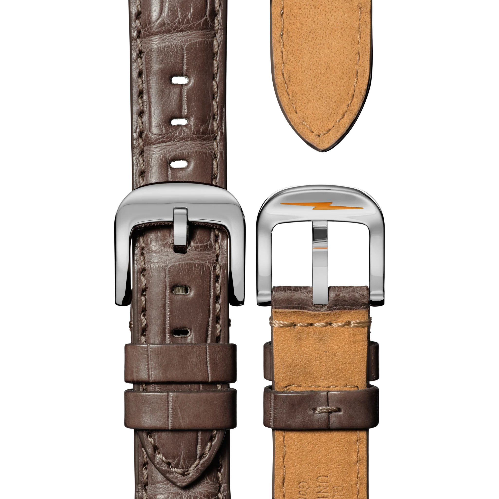 Canfield Watch 38mm - Gray Brown Alligator Strap - Image 7