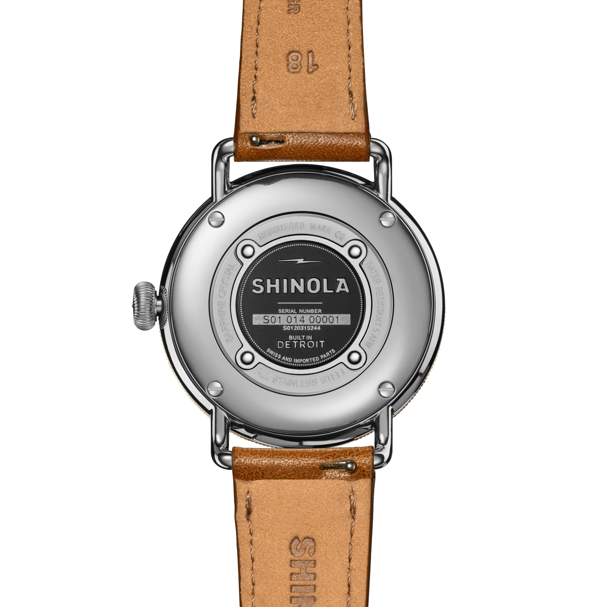 Canfield Watch 38mm -  MOP Tan Leather Strap - Image 3