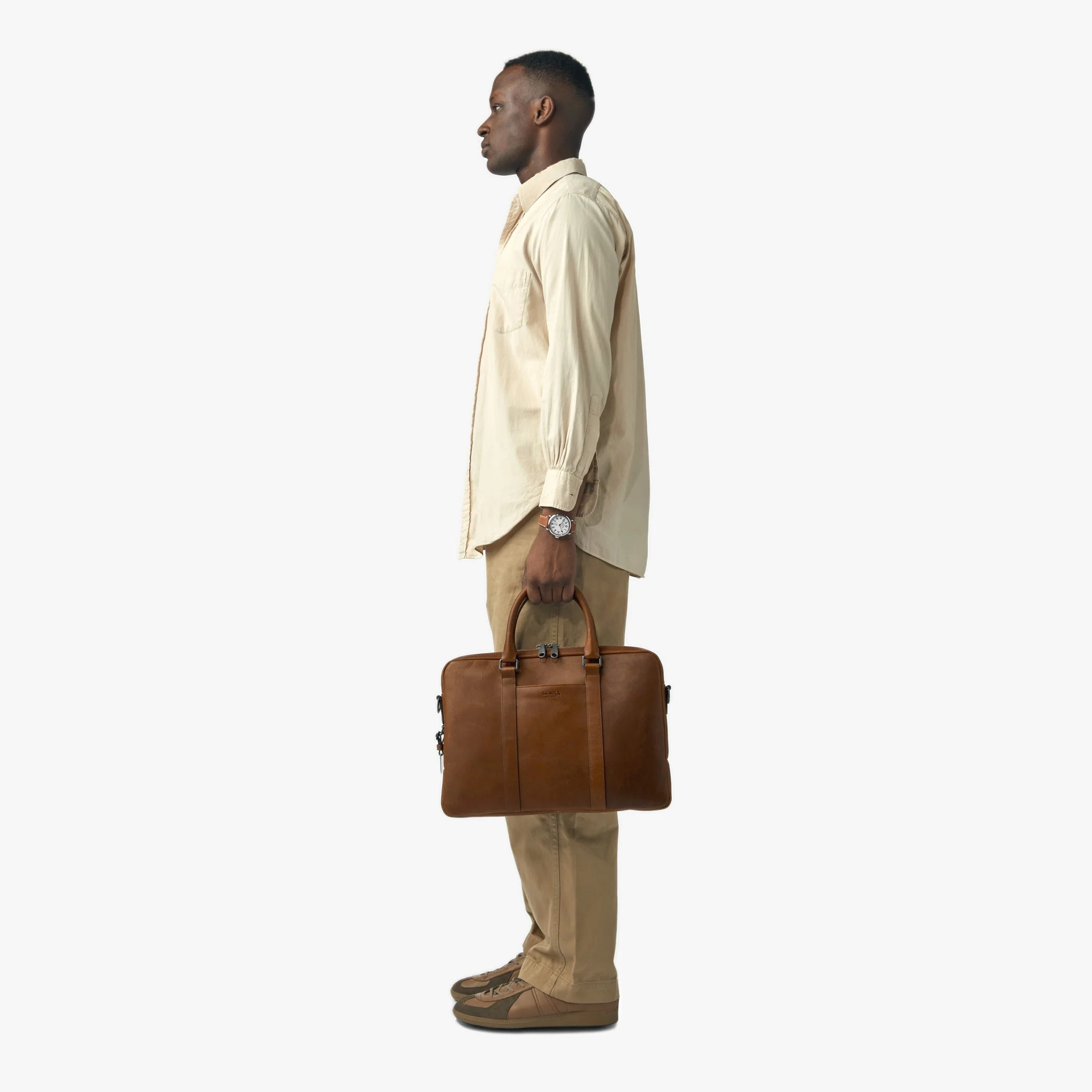 Computer Briefcase - Medium Brown - Image 6