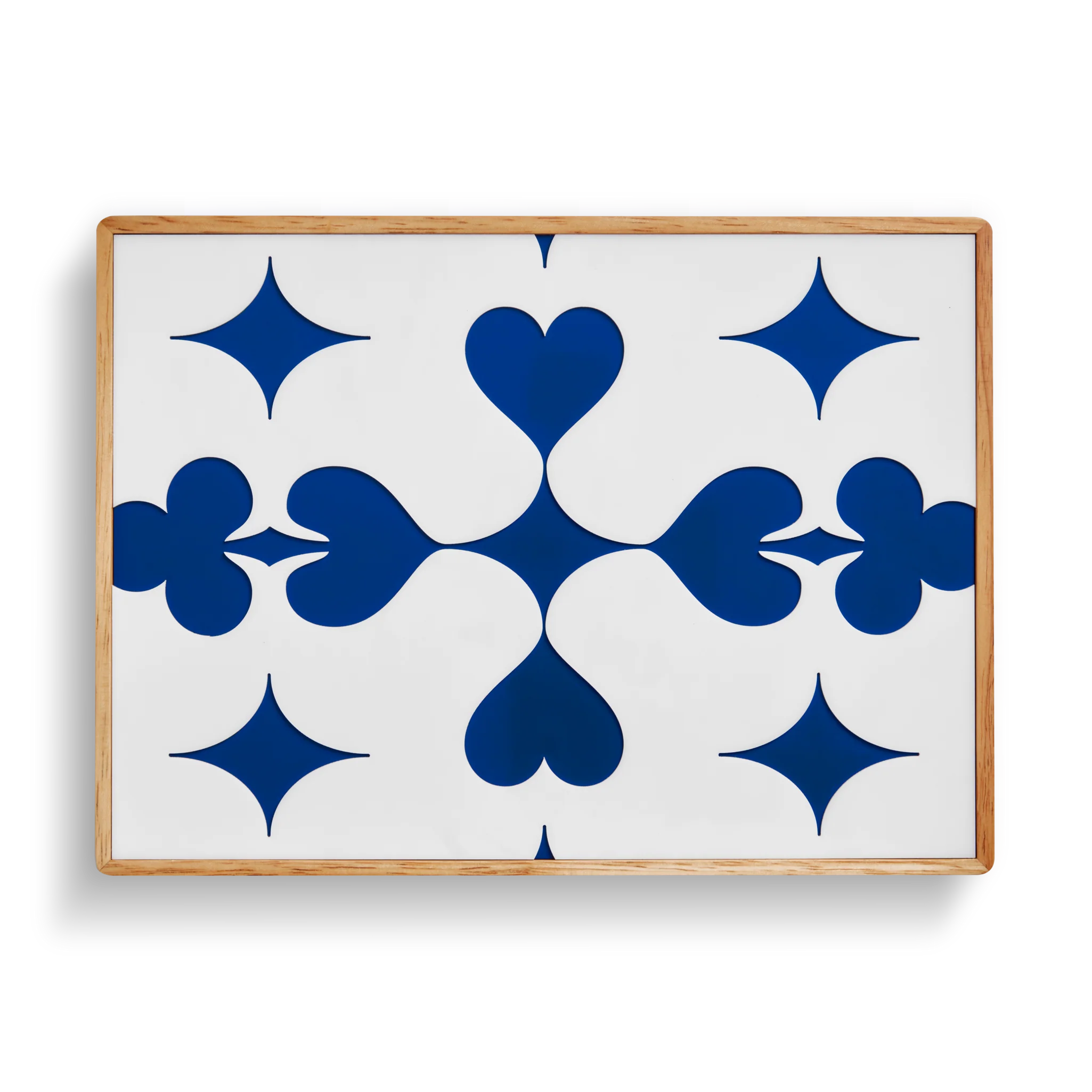 Lacquered Wood Poker Set - Cream / Blue - Image 5