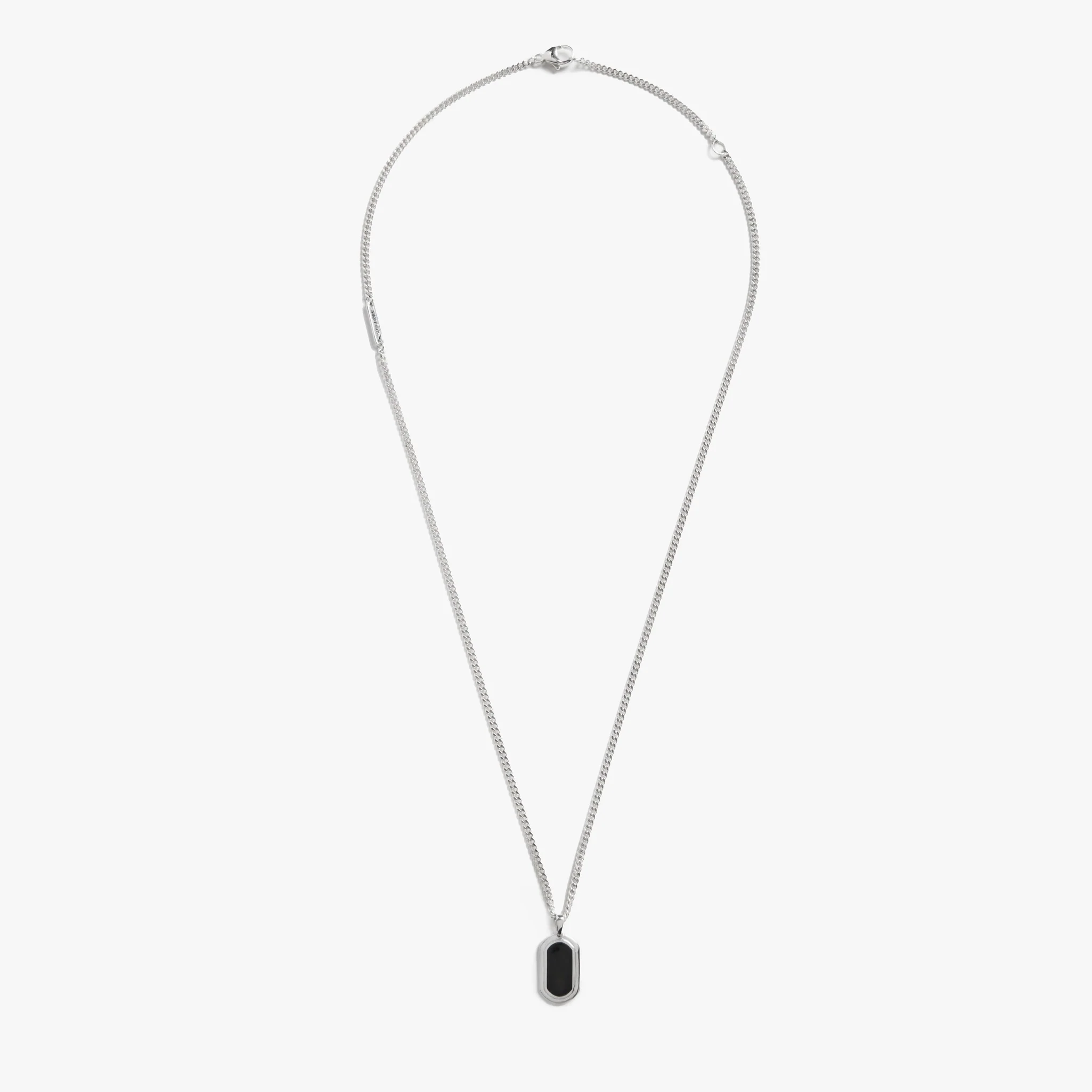Onyx Tag Necklace - Sterling Silver - Image 4