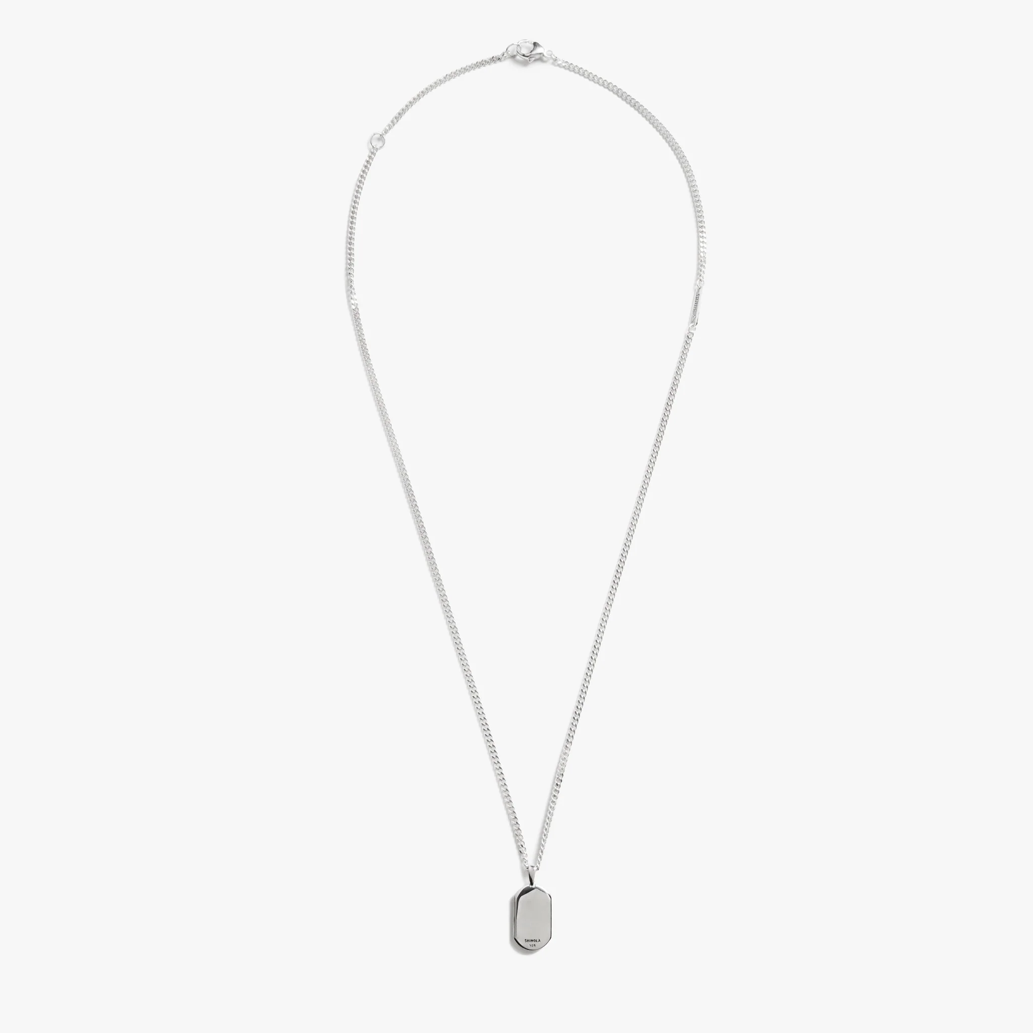 Onyx Tag Necklace - Sterling Silver - Image 5