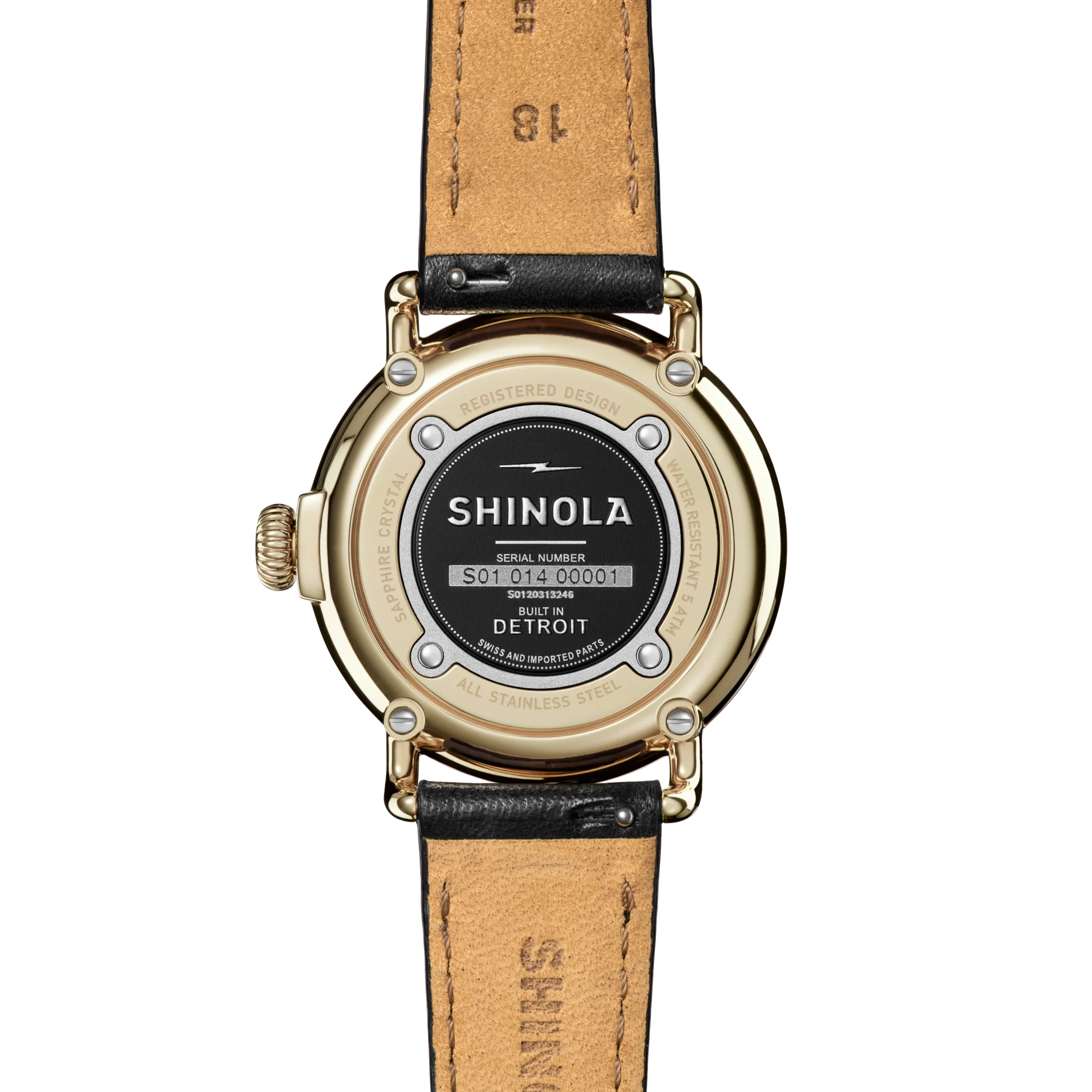 Runwell Watch 36mm - MOP Black Leather Strap - Image 3