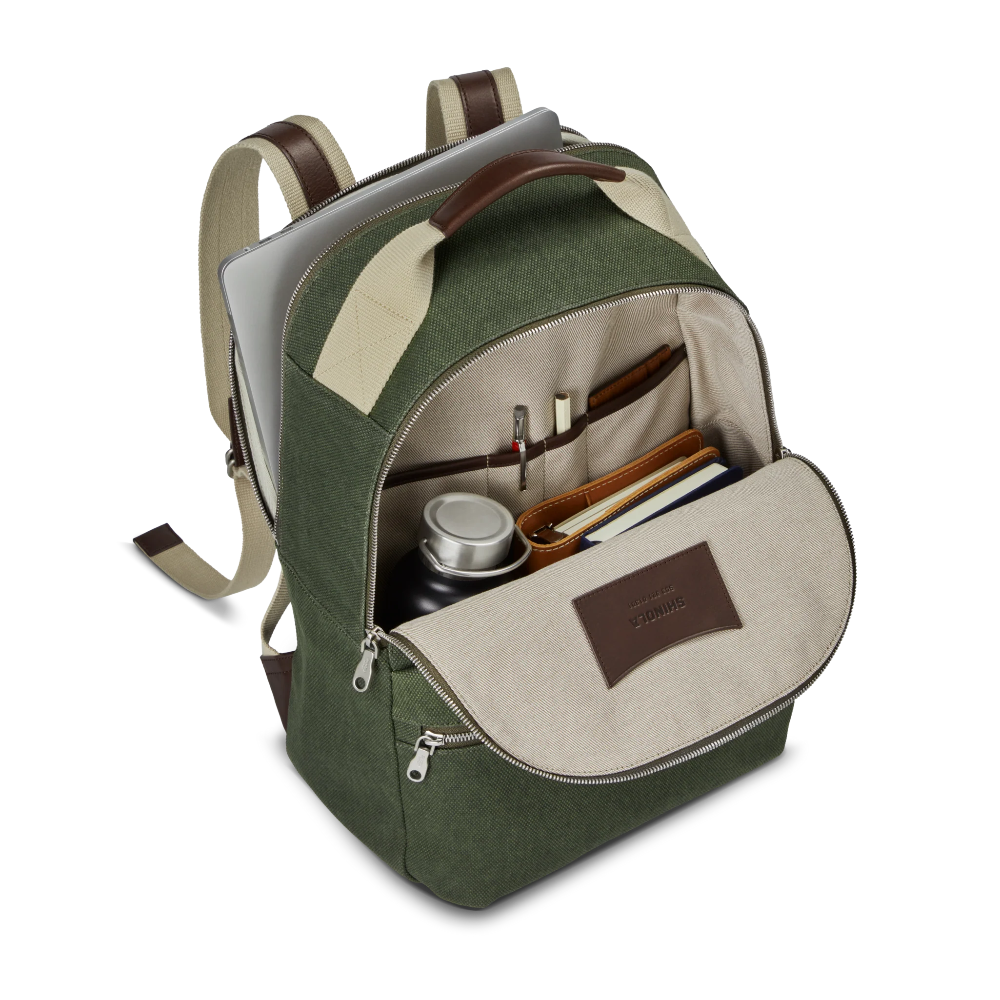 Runwell Canvas Backpack - Olive - Image 5