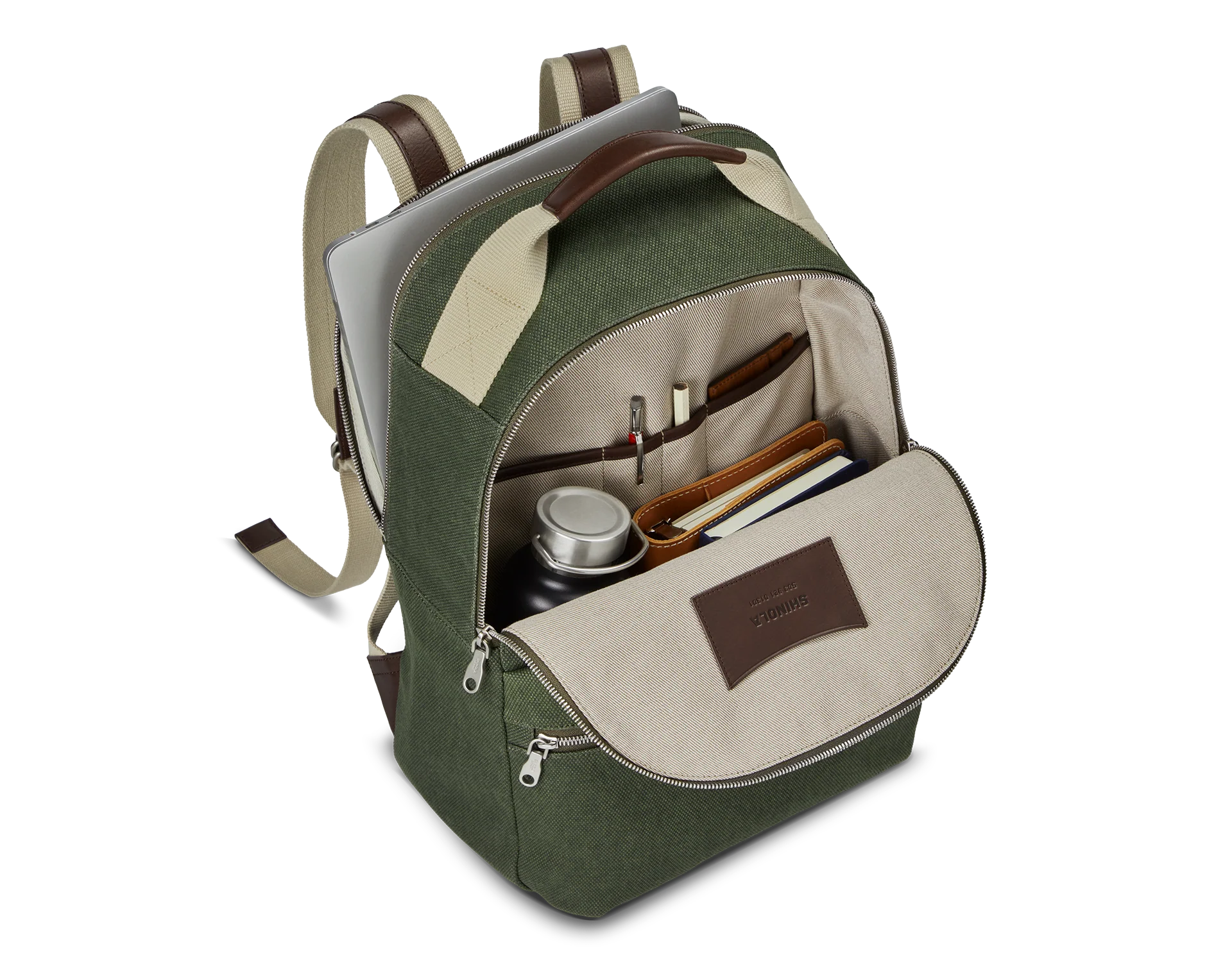 Runwell Canvas Backpack - Olive - Image 7