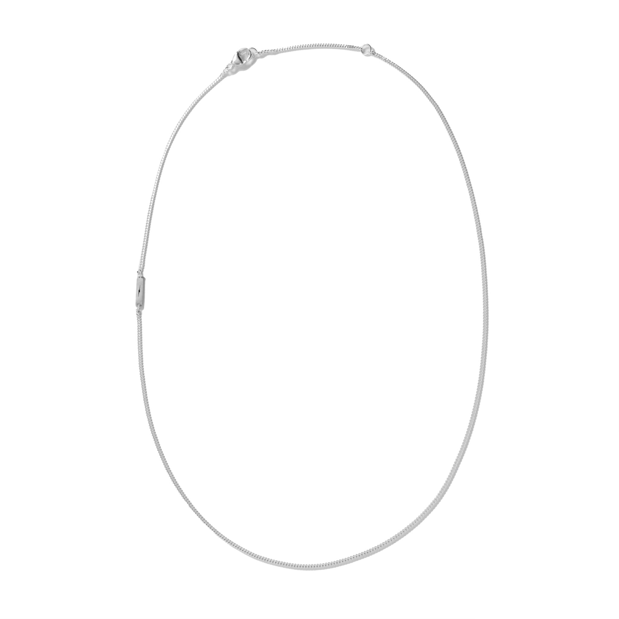 Simple Curb Chain Necklace - Sterling Silver - Image 3